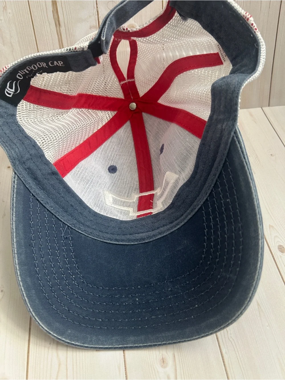 Women's Chevy Trucker Hat with pony tail cut out Chevrolet Logo Denim NWOT
